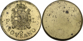 Milano. Casata Asburgo-Lorena. Peso della sovrana; ai lati dello scudo F L, prima metà del XIX sec. Zavattoni 939. AE. 11.14 g. 25.50 mm. SPL.