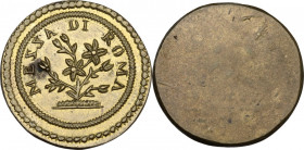Roma. Peso della mezza doppia romana, prima metà del XIX sec., area di produzione Milano/Roma. Zavattoni -. AE. 2.74 g. 20.00 mm. Le Z sono ribaltate....