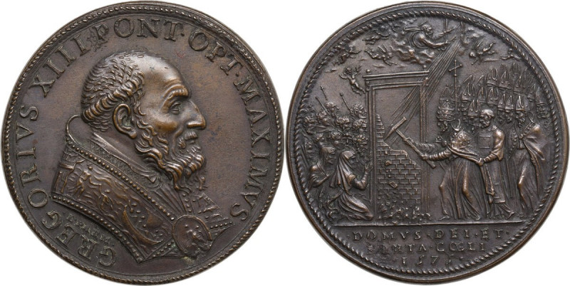 Gregorio XIII (1572-1585), Ugo Boncompagni. Medaglia 1575 per l'apertura della P...
