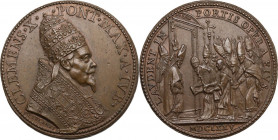 Clemente X (1670-1676), Emilio Bonaventura Altieri. Medaglia 1675 per la chiusura della porta Santa. Mis. 69; Wurzb. 1371. AE. 40.00 mm. Opus: G. Luce...