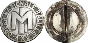 Era Fascista. . Opera Nazionale Balilla. Spilla A. XV. AE argentato. 39.00 mm. BB+.