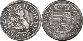 Austria. Archduke Ferdinand (1564-1595). AR 1/4 Taler, without year, Hall in Tirol mint. M-T 247. AR. 6.65 g. 30.00 mm. VF.