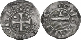 France. Thibaut II (1125-1152). BI Denier, Provins et Sens. Duplessy (feod.) -; PdA 5971; cf. Roberts 4726 (for type). BI. 1.15 g. 20.00 mm. Weakness,...