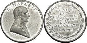 France. Napoleon as First Consul (1799-1804). Medal 1801, struck in Birmingham by Kempson and Kindon. Bramsen 115. Julius 917. D'Essling 886. . WM. 38...
