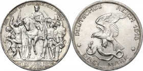 Germany. 3 Mark 1913. KM 532; Jaeg. 110. AR. 16.66 g. 33.00 mm.