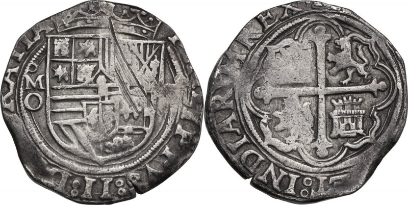 Mexico. Philip II (1554-1598). Cob 4 Reales, Mo O. Mexico City Mint. AR. 13.48 g...