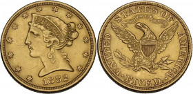 USA. AV 5 Dollars 1882. KM 101. AV. 8.30 g. 21.00 mm.