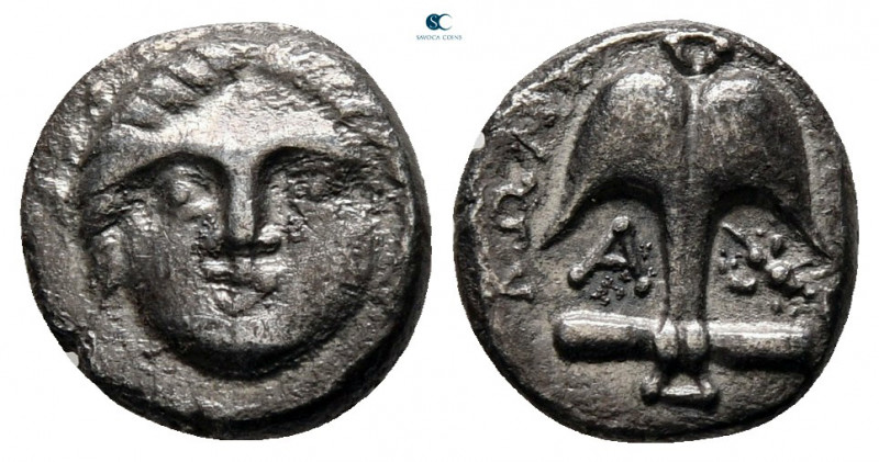 Thrace. Apollonia Pontica circa 410-323 BC. 
Diobol AR

10 mm, 1,17 g



...