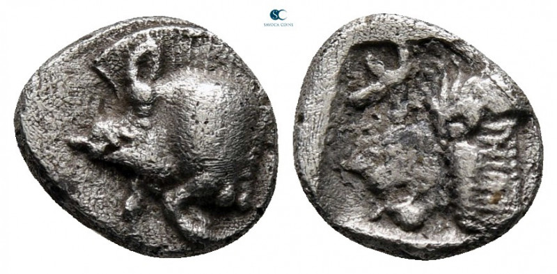 Mysia. Kyzikos circa 525-475 BC. 
Obol AR

9 mm, 0,74 g



very fine