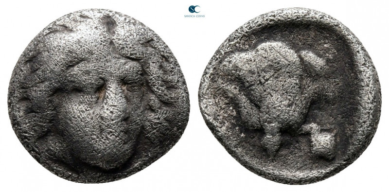 Islands off Caria. Rhodos circa 305-275 BC. 
Hemidrachm AR

11 mm, 1,67 g

...