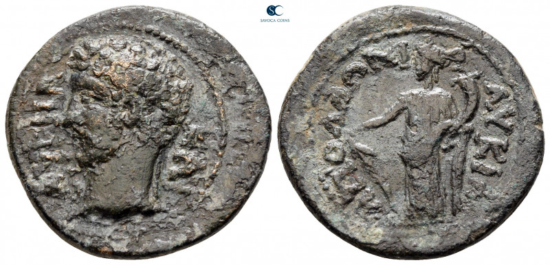 Pisidia. Apollonia Mordiaion. Marcus Aurelius, as Caesar AD 139-161. 
Bronze Æ...