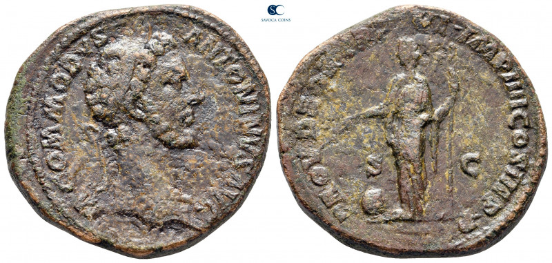 Commodus AD 180-192. Rome
Sestertius Æ

32 mm, 26,37 g



nearly very fin...