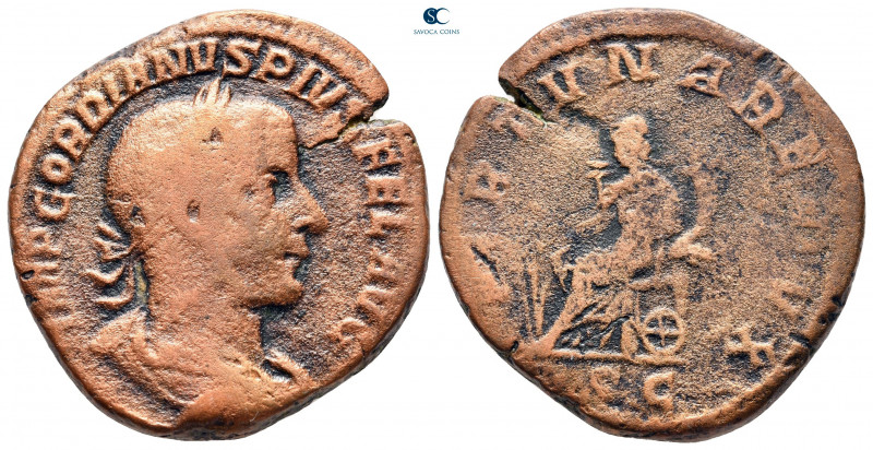 Gordian III AD 238-244. Rome
Sestertius Æ

30 mm, 20,57 g



fine