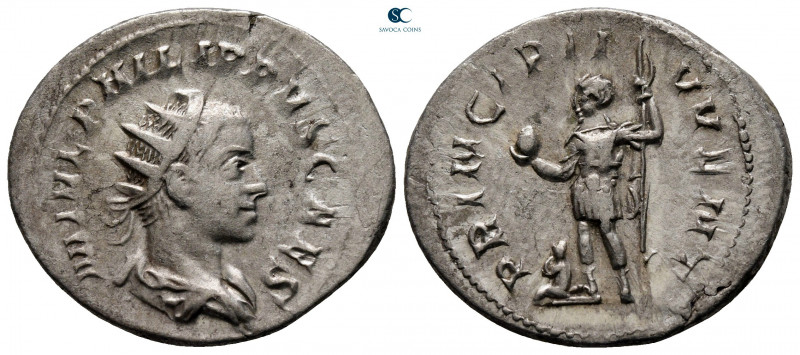 Philip II, as Caesar AD 244-246. Rome
Antoninianus AR

24 mm, 4,15 g



v...