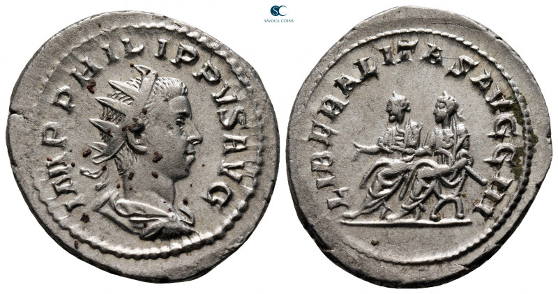 Philip II AD 247-249. Rome
Antoninianus AR

24 mm, 4,70 g



very fine