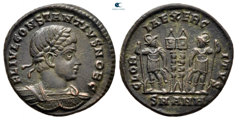 Constantius II, as Caesar AD 337-347. Antioch
Follis Æ

17 mm, 2,50 g



...