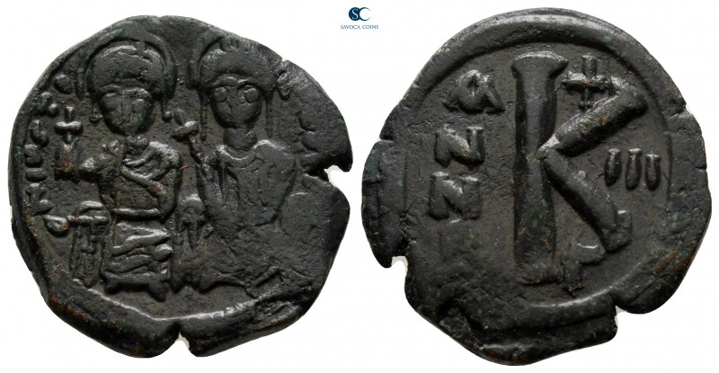 Justin II and Sophia AD 565-578. Constantinople
Half Follis or 20 Nummi Æ

22...