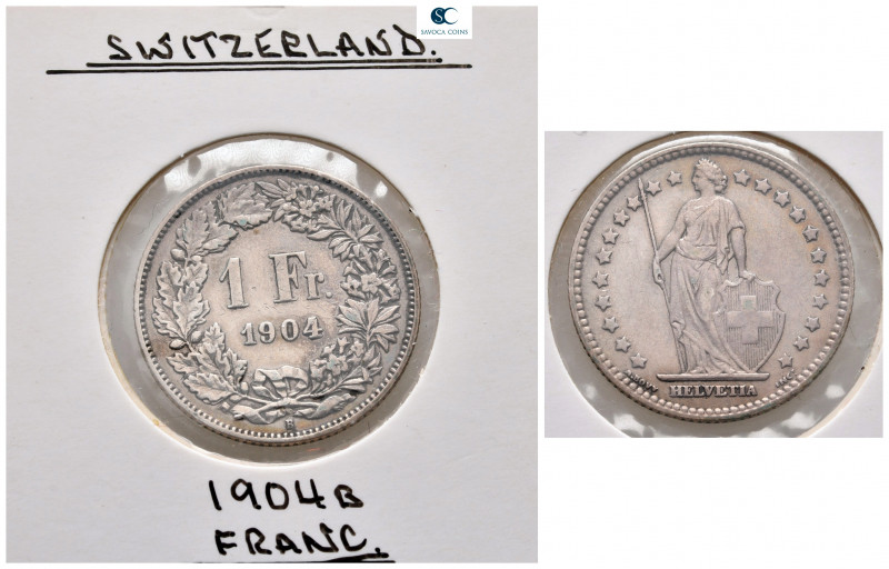 Switzerland. AD 1904.
1 Franc

 mm, g



good very fine