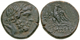 Pontos, Amisos. Time of Mithridates VI. Ca. 120-63 B.C. AE 21 (21.2 mm, 8.87 g, 1 h). Struck ca. 100-85 B.C. Laureate head of Zeus right / ΑΜΙΣΟΥ, eth...