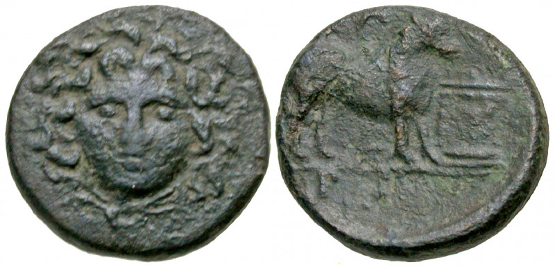 Mysia, Parion. 2nd-1st century B.C. AE 17 (16.7 mm, 3.43 g, 1 h). Facing head of...