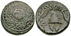 Cyprus, Salamis. Nikokreon. Ca. 331-310 B.C. AE half unit (16.4 mm, 3.82 g, 6 h). In the type of Alexander III of Macedon. Struck ca. 323-317 B.C. Fac...