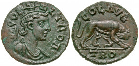 Troas, Alexandria Troas. Pseudo-Autonomous. Time of Gallienus, A.D. 260-268. AE as (20.9 mm, 4.39 g, 2 h). COL TROA, turreted and draped bust of Tyche...