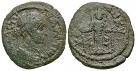 Phrygia, Ancyra. Faustina II. Augusta, A.D. 147-175. AE 21 (20.8 mm, 3.338 g, 7 h). ΦΑV ΤΙΝΑ ΒΑ ΤΗ, draped bust of Faustina II right / ΑΝΚVΡΑΝΩΝ, cult...
