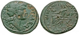 Phrygia, Cotiaeum. Pseudo-Autonomous. Time of Gallienus, A.D. 253-268. AE triassarion (23.9 mm, 8.41 g, 7 h). ΔHMOC KOTIAЄΩN, diademed head of Demos r...
