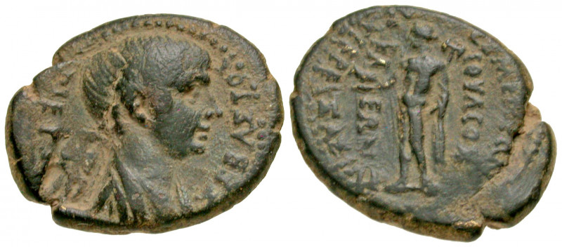 Phrygia, Eumeneia. Nero. A.D. 54-68. AE 20. Struck A.D. 54/5. Julius Kleon, magi...