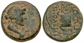 Phrygia, Laodicea ad Lycum. Pseudo-Autonomous. Time of Tiberius, A.D. 14-37. AE 15 (15.4 mm, 3.29 g, 1 h). Pythes Pythou, magistrate. ΛΑΟΔΙΚΕΩΝ, laure...