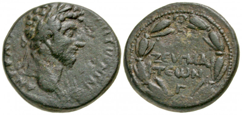 Syria, Commagene. Zeugma. Marcus Aurelius. A.D. 161-180. AE 23 (22.9 mm, 10.76 g...