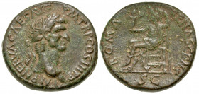 Nerva. A.D. 96-98. AE sestertius (33.8 mm, 25.65 g, 6 h). Rome mint, struck A.D. 97. IMP NERVA CAES AVG P M TR P COS III P P, laureate head of Nerva r...