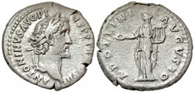 Antoninus Pius. A.D. 138-161. AR denarius (17.8 mm, 2.59 g, 11 h). Rome mint, struck A.D. 140-143. ANTONINVS AVG PIVS P P TR P COS III, laureate head ...