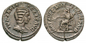 Julia Domna. Augusta, A.D. 193-217. AR denarius (19.1 mm, 2.27 g, 1 h). Rome mint, struck A.D. 211-217. IVLIA PIA FELIX AVG, draped bust right / MAT A...