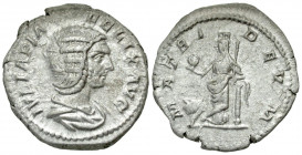 Julia Domna. Augusta, A.D. 193-217. AR denarius (19.3 mm, 2.78 g, 7 h). Rome mint, struck A.D. 211-215. IVLIA PIA FELIX AVG, draped bust of Julia Domn...