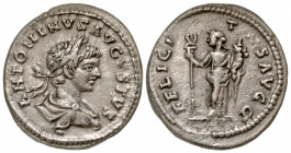 Caracalla. A.D. 198-217. AR denarius (19.3 mm, 2.99 g, 12 h). Rome mint, struck A.D. 199-200. ANTONINVS AVGVSTVS, laureate and draped older youthful b...