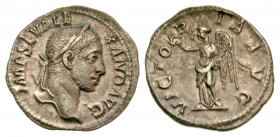 Severus Alexander. A.D. 222-235. AR denarius (19.4 mm, 2.86 g, 12 h). Rome mint, struck A.D. 225. IMP C M AVR SEV ALEXAND AVG, laureate and draped bus...
