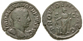 Severus Alexander. A.D. 222-235. AE sestertius (31.4 mm, 20.10 g, 1 h). Rome mint, struck A.D. 231-235. IMP ALEXANDER PIVS AVG, laureate bust of Sever...