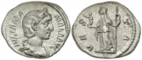 Julia Mamaea. Augusta, A.D. 222-235. AR denarius (19.6 mm, 1.98 g, 7 h). Rome mint, struck A.D. 226. IVLIA MAMAEA AVG, draped bust of Julia Mamaea rig...
