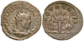 Valerian I. A.D. 253-260. BI antoninianus (22.1 mm, 2.74 g, 7 h). Uncertain Syrian mint, Struck A.D. 255-256. IMP C P LIC VALERIANVS AVG, radiate, dra...