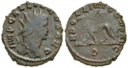 Gallienus. A.D. 253-268. AE antoninianus (21.4 mm, 2.99 g, 1 h). Rome mint, struck A.D. 267-268. GALLIENVS AVG, radiate head right / APOLINI CONS AVGG...