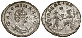 Salonina. Augusta, A.D. 254-268. AR antoninianus (21.1 mm, 2.81 g, 7 h). Antioch mint, struck A.D 255-256. SALONINA AVG, diademed and draped bust of S...