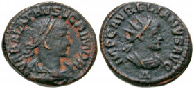 Vabalathus. Usurper, A.D. 268-272. AE antoninianus (20.9 mm, 5.13 g, 5 h). Antioch mint, struck A.D. 271-272. VABALATHVS VCRIM DR, laureate, draped, a...