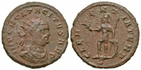 Tacitus. A.D. 275-276. AE antoninianus (22.6 mm, 4.28 g, 11 h). Cyzicus mint, struck A.D. 276. IMP C M CL TACITVS AVG, radiate, draped and cuirassed b...