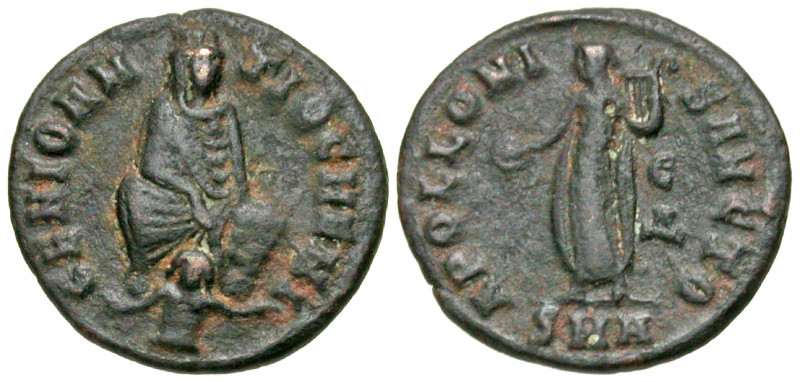 Anonymous Pagan Issues. Ca. A.D. 305-313. AE 1/12 nummus (15.5 mm, 1.26 g, 5 h)....