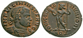 Licinius I. A.D. 308-324. AE reduced follis (20.0 mm, 3.04 g, 11 h). Aquileia mint, struck A.D. 317. IMP LICINIVS PF AVG, laureate and cuirassed bust ...