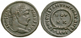 Constantine I. A.D. 307/10-337. BI centenionalis (19.2 mm, 3.14 g, 1 h). Thessalonica mint, struck A.D. 324. CONSTANTINVS AVG, laureate head of Consta...