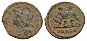 Constantine I. A.D. 307/10-337. BI reduced centenionalis (17.8 mm, 2.36 g, 7 h). Antioch mint, struck A.D. 330-333, 335. VRBS ROMA, bust of Roma left,...