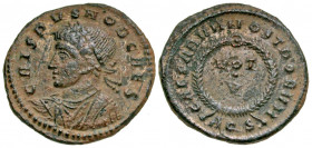 Crispus. Caesar, A.D. 317-326. BI centenionalis (19.3 mm, 2.61 g, 7 h). Aquilea mint, struck A.D. 320-321. CRISPVS NOB CAES, laureate, draped and cuir...