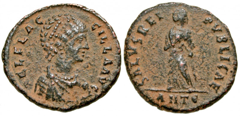 Aelia Flaccilla. Augusta, A.D. 379-386/8. AE majorina (22.6 mm, 4.65 g, 5 h). An...